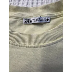 Zara Crop Top Lime Green Women's Small Crew Neck Short Sleeve Sporty thumbnail 2