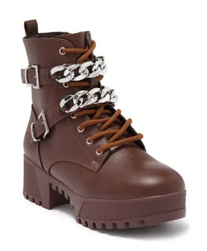 Cape Robbin Koda‎ Chainlink Lace Up Platform Boot Size 8 thumbnail 1