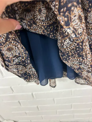 Veronica M Patterned Drop Waist Long Sleeve Dress Size XS thumbnail 9