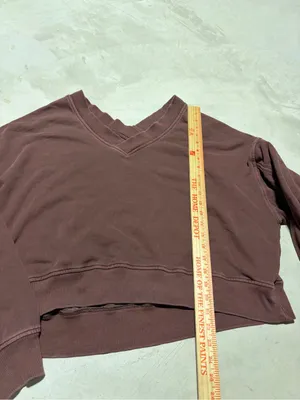 Aerie brown Women’s V-Neck Cropped sweatshirt medium thumbnail 5