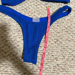 White Fox Hello Sunshine Bandeau Bikini Top Electric Blue Thong- Size Medium/XL thumbnail 4