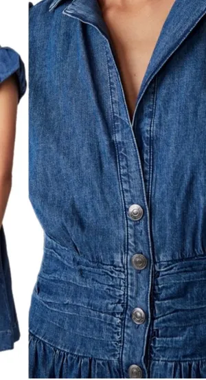 Free People Chester Denim Mini Dress Size Medium thumbnail 1