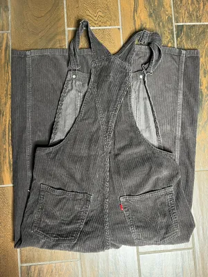 Levi’s Premium Wide Leg Corduroy Brown Overalls Women’s XS thumbnail 4