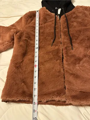 Carolyn Hoodie Jacket - Faux Fur Hooded Jacket - Pecan & Black - NWOT - Size S thumbnail 11