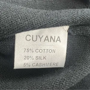 Cuyana Classic Cotton Cashmere V-neck‎ Sweater Black Size XS Silk Lightweight thumbnail 5