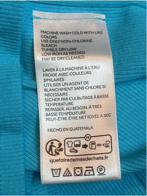 We The Free People Sky Blue Ribbed Baby Tee Exposed Seams Raw Hem Size Small thumbnail 8