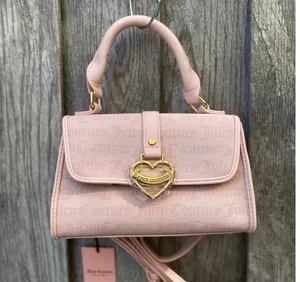Juicy Couture | Blush Pink Heart Charm Shoulder Bag with Logo Print thumbnail 1