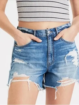 American Eagle Highest Rise 90’s Boyfriend distressed Jeans Shorts thumbnail 3