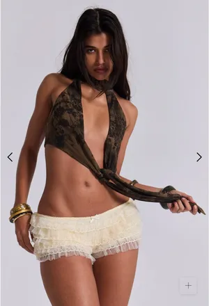 Jaded London Vanilla Rhea Lace Bloomer Shorts thumbnail 1