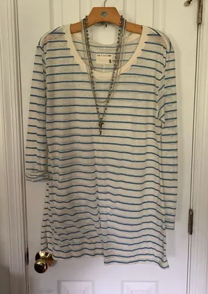 Retro Rag&Bone Faded Burnout Sheer Slub Tee Shirt thumbnail 1