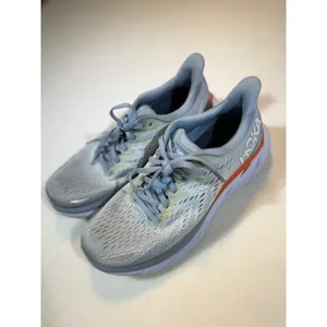 Hoka Clifton 8 Women's Running Shoes Gray Orange Low Top Comfort Sneakers thumbnail 4