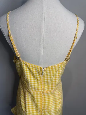 Altard State Yellow Gingham Ruffle Mini Sundress Size M New thumbnail 3