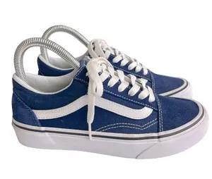 Vans Classic Old Skool Low Top Blueprint Blue Cobalt Suede Lace Tie M 5, W6.5 thumbnail 3