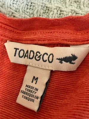 Toad & Co Rufflita II Tee Shirt Top Womens Medium Orange Organic Cotton Gorpcore thumbnail 5