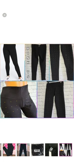 Victoria's Secret PINK rainbow rhinestone bling yoga leggings thumbnail 8