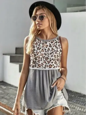 Grey Cheetah Tank Size M thumbnail 1