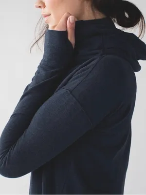 Lululemon Stress Less Hoodie Heathered Naval Blue Size 12 thumbnail 6