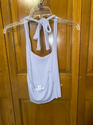ASOS Lilac Halter Crop Tank Top thumbnail 2