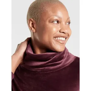Athleta Double Cozy Karma Funnel Neck Burgundy Boxy Fit Medium thumbnail 11