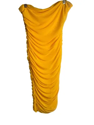 Club L My Girl Mango Strapless Bodycon Ruched Mesh Midi Dress 8 NWT thumbnail 3