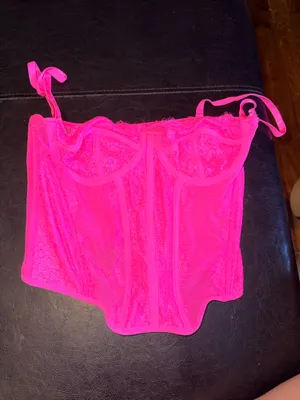 Urban Outfitters Hot Pink Textured Corset thumbnail 1
