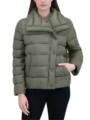 Tahari Olive Green Puffer Coat thumbnail 1