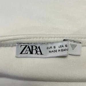 Zara Women's White Sleeveless Square Neck Bubble Hem Mini A-Line Tank Dress Sz S thumbnail 3