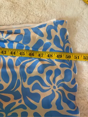 Lulus Midiana Light Blue Abstract Floral Tie-Back Midi Dress Size Medium NWT thumbnail 8