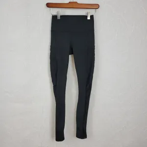 Powerhold by Fabletics Womens Leggings Size XXS Black See Through Mesh‎ Trim thumbnail 6