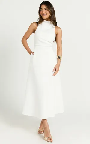 New Showpo Macy Midi Dress High Neck A Line Dress Size XS MSRP $129 thumbnail 5