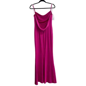 NEW NWT Katie May Damn Gina Low Back Maxi Gown In Electric Pink thumbnail 7