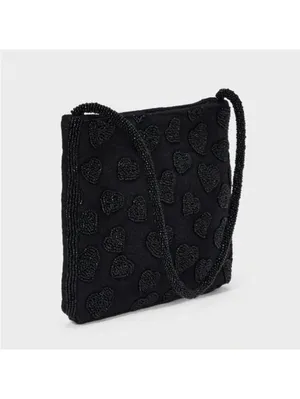 A New Day NWT Beaded Heart Flat Shoulder Bag thumbnail 4