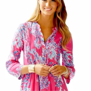 Lilly Pulitzer Pink Samba Sarasota Tunic Dress size XL thumbnail 3