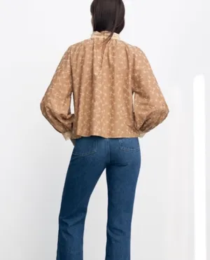 NWT Zara Embroidered Romantic Milkmaid Blouse thumbnail 6