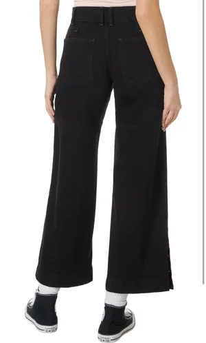 Free People black benji wide leg jeans thumbnail 3