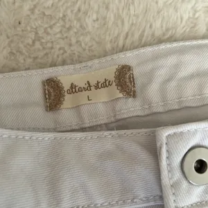 Altard State White Denim Blue Flower Embroidered Mini Skirt thumbnail 5