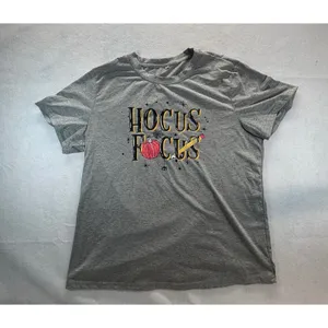 Hocus Focus Teacher Halloween Graphic Tee Heather Gray XL Pumpkin Pencil Shirt thumbnail 2