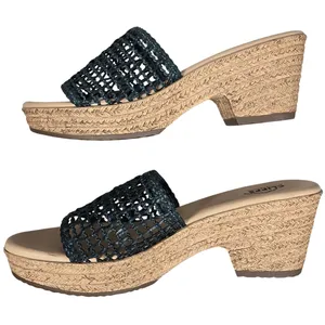 Cliffs by White Mountain Biankka Platform Woven‎ Slide Sandals Black 10 NIB thumbnail 6