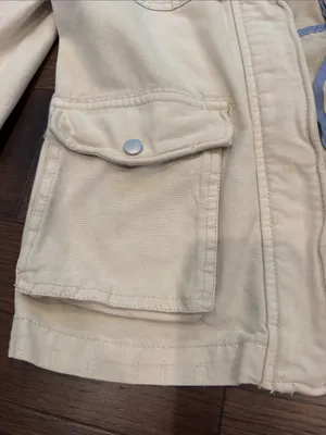 Free People Cream Field Jacket - Casual Utility Style Size Small ? - C69-055 thumbnail 9