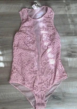 Victoria’s Secret Pink Lace Sleeveless Bodysuit thumbnail 1
