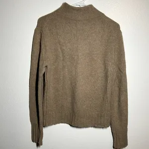 J.Crew Alpaca Sweater Merino Wool Knit Mock Neck Ribbed Hem Pullover Tan Small thumbnail 5