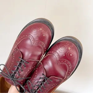 Dr Martens • vintage 3989 wingtip oxford brogues MIE cherry red leather platform thumbnail 4