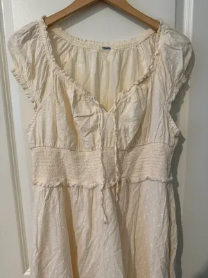 Old Navy Perfect White Midi/Maxi Cottage Core Dress thumbnail 3