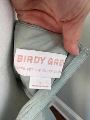 Birdy Grey Elegant Sage Green V-Neck Spaghetti Strap Dress Daisy Matte‎ Small thumbnail 2