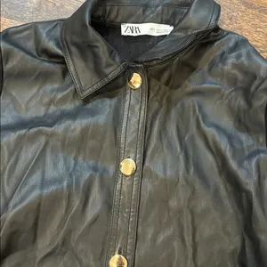 Gold Button Leather Zara Dress thumbnail 4