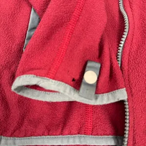 The North Face‎ Womens Red Full Zip Fleece Jacket Grey Trim Mock Neck Gorpcore thumbnail 9
