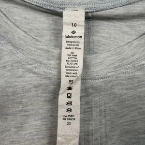 Lululemon Turn to Tie Tank Women’s Size 10 Light Gray Pima Cotton Cropped Tank thumbnail 5