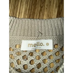 Mello‎ Los Angeles Fringe Crewneck Sweater Tan Brown Women's Large thumbnail 3