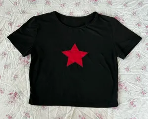 Cool star patch crop top Black thumbnail 1