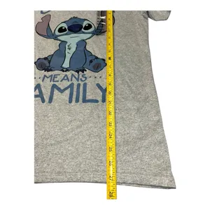 Disney Gray Short Sleeve Tee with Stitch Design size Medium New blue and gray thumbnail 6